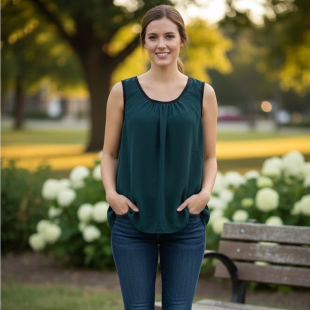 New York company Relaxed Green Sleeveless Tank Top